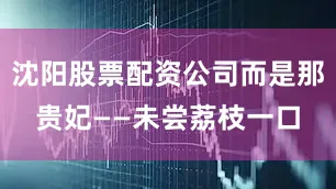 沈阳股票配资公司而是那贵妃——未尝荔枝一口